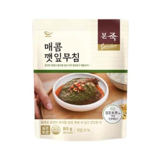 본죽 시그니처 매콤깻잎무침 제품 이미지