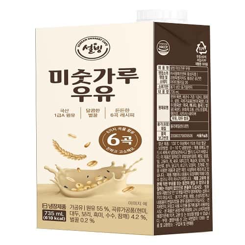 설빙 미숫가루 우유 제품 이미지