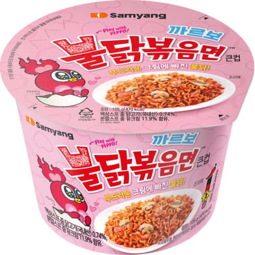 큰컵 까르보 불닭볶음면 제품 이미지