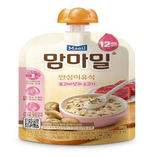 맘마밀 안심이유식 표고버섯과 소고기 제품 이미지