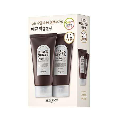 스킨푸드 블랙슈가 퍼펙트 스크럽 폼 더블 세트 제품 이미지