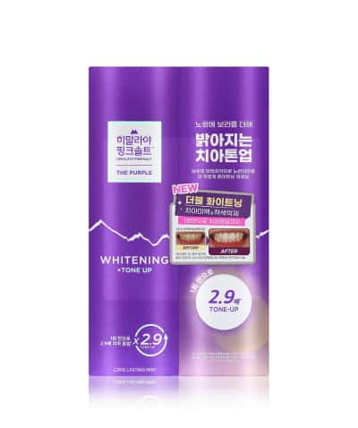 퍼플 톤업 화이트닝 치약 제품 이미지